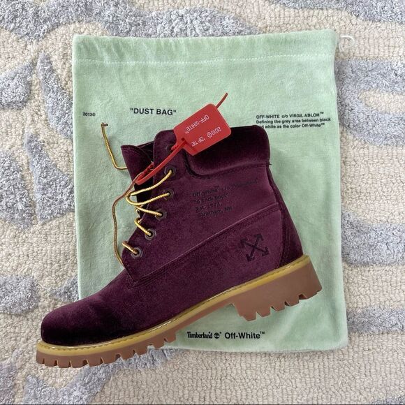 Off-White (Virgil Abloh) x Timberland 6” Limited Edition Velvet Boots FW18 - Picture 15 of 15